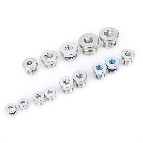 Tapones hexagonales para desagüe Kikumi, 14 piezas, 4 pulgadas, tuerca de drenaje para cárter de aceite, acero inoxidable, multiusos miniatura 4