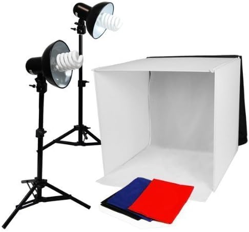 LimoStudio Table Top Photography Studio Lighting Square Tent Kit - 20" Tent, 2 Light Kits. AGG1014