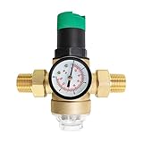 Druckminderer Wasser, 1 Zoll DN25 Wasserdruckminderer Messing Druckmindererventil mit Manometer und Filter, Druckregler Wasser Überdruckventil zur Regulierung des Wasserdrucks