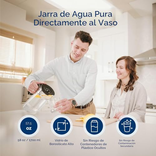 Bluevua RO100ROPOT-UV Sistema de Ósmosis Inversa Filtro de Agua de Encimera - Purificación de 6 Etapas con UV y Remineralización, Filtración RO de Encimera, Purificador de Agua Portátil