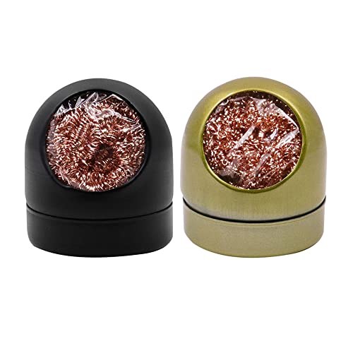 Image of WWZMDiB 2 Pcs Soldering Iron Tip Cleaner kit Wrapped in a tin holder to protect against wind and solder splashes