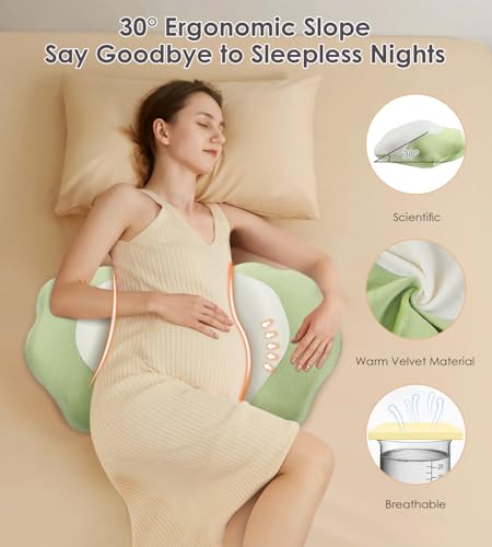 Image of DONAMA Memory Foam Pregnancy Pillow Maternity Wedge Pillow for Side Sleeper
