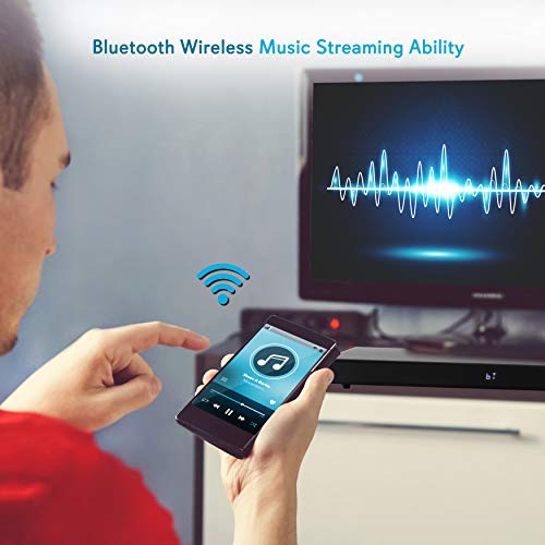 Pyle Surround Sound Tv Sound Bar - Bluetooth Compatible Wireless Soundbar For Tv W/Built In Subwoofer Speaker #TOP3
