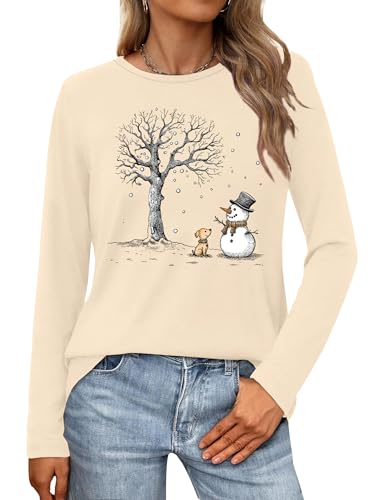 VVNTY Weihnachtsshirt Damen Langarm Weihnachten Shirt Frauen Lustig...