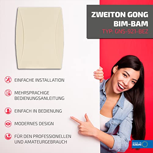 zaMel GNS-921 Zwei-Ton-Chime BIM-BAM, 230 V, beige