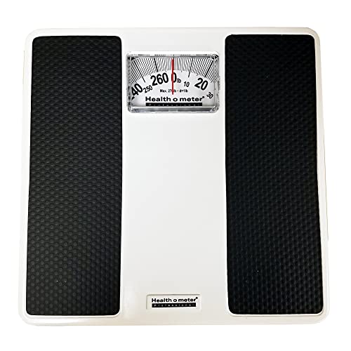 Health-O-Meter Mechanical Floor Scale, 100Lb, White, 270 Lb Capacity - 1/Each #TOP5