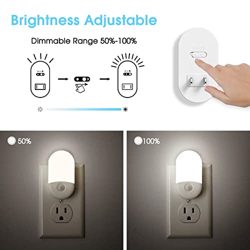 Image of LOHAS Night Lights Plug into Wall [𝟮 𝙋𝙖𝙘𝙠], Auto Dusk to Dawn sensor, 0.6W Dimmable LED Nightlights, Daylight White 5000K, 30 /60lm Small Night Light for Hallway, Kids, Adults, Bathroom, Stairs | Dimmable LED Nightlights, 0.6W Daylight White 5000K, 30 /60lm Small Night Light for Hallway, Kids, Adults, Bathroom, Stairs