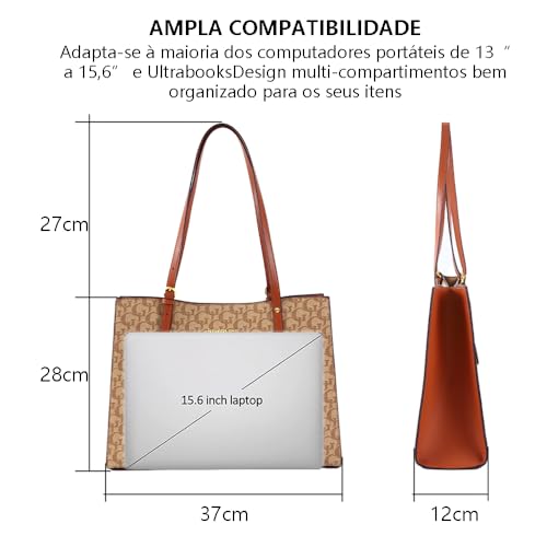 Romantic Crown Bolsas de Couro Ombro Mão Grande Femininas,Bolsa Lado Tote Bag Transversal Notebook,S