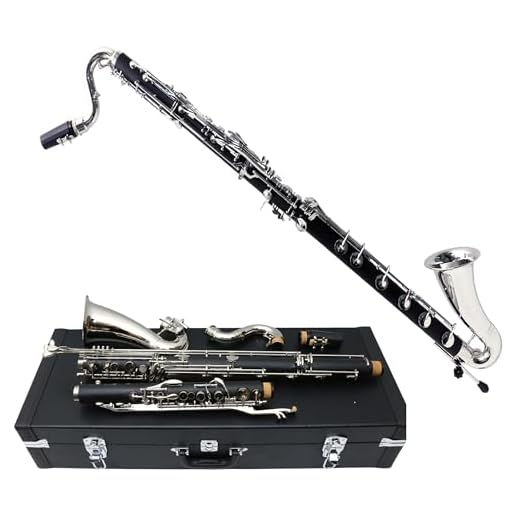 YoungMonic Clarinete bajo profesional bajo bajo Bb Clarinete con funda, teclas chapadas en níquel avanzado, fácil de soplar (bajo C)