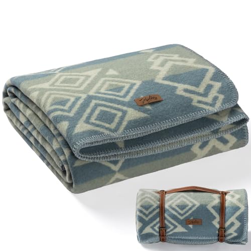 Molithe 100% Wool Blanket, 62" x 86", Warm, Thick, Military, Camping Gear