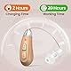 JINGHAO Geräusch Verstärker, Klang-Verstärker für hinter Ohr – Ear Enhancer, Hochwertige Surround-Noise-Unterstützung USB Ladestation (Beige)