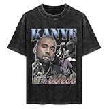 Kanye Music West Vintage T Shirts Mens Oversized Comfortable Tops Breathable Cotton Round Neck Short Sleeve Stylish Sport Tee Summer T-Shirt S
