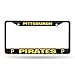 Pittsburgh Pirates NFL Team Logo Auto Car Truck SUV Vehicle Universal-fit License Plate Frame - Black Metal - SINGLE