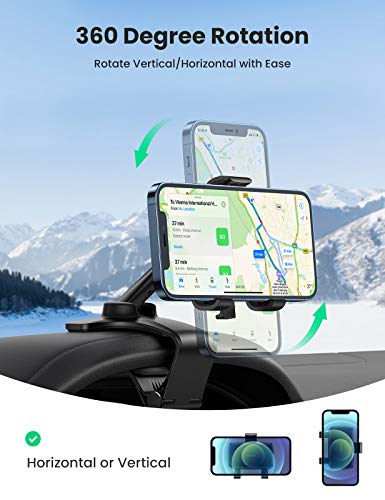 Ugreen Car Phone Holder Dashboard Cell Phone Clip Holder Dash Mount Compatible With Iphone 14 13 12 Pro Max Mini Plus, Iphone 11 Se Xs Xr 8 7 6 6S Mobile Phone, Black #TOP3