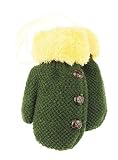Lavable a máquina Glamour Girlz Manoplas de nieve con forro polar cálido para el invierno, con ajuste de botones, 6-15 meses (verde bosque)