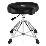 TENTOTEN Drum Throne Hydraulic Drum Stool, Removable Ergonomic Drum Seat with Memory Foam Velvet Surface and...