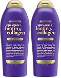 OGX Biotin & Collagen Extra Strength Volumizing Shampoo for Thicker,Fuller Hair,25.4 fl oz,(Pack of 2)