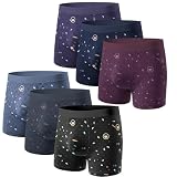 TEXLINA Mens Underwear Cotton Boxer Briefs Soft Breathable Moisture-Wicking Shorts No Ride Up Underwear for Men Pack 6