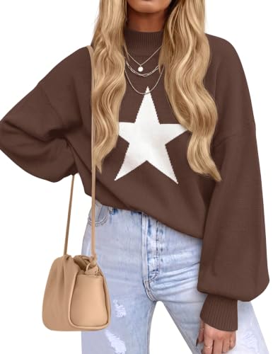 Image of ZESICA Women's 2026 Fall Striped Pullover Sweaters Tops Fashion Outfits