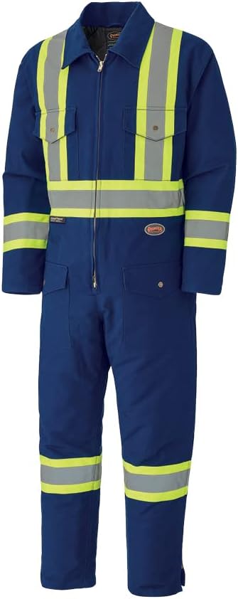 100% Cotton Quilted Black Safety Coveralls, Stay Warm in -38°C, 6 Pockets, Elastic Waist for Comfort