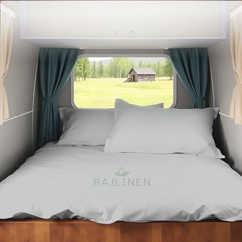 RV Camper King Sheet Set - 400 Thread Count Egyptian Cotton Sheets for RV Camper King Size 4 PCs Sheet Sets - 15 Deep Pocket - Easy Fit - Camper King (72 X 80) Sheets, Light Grey Solid