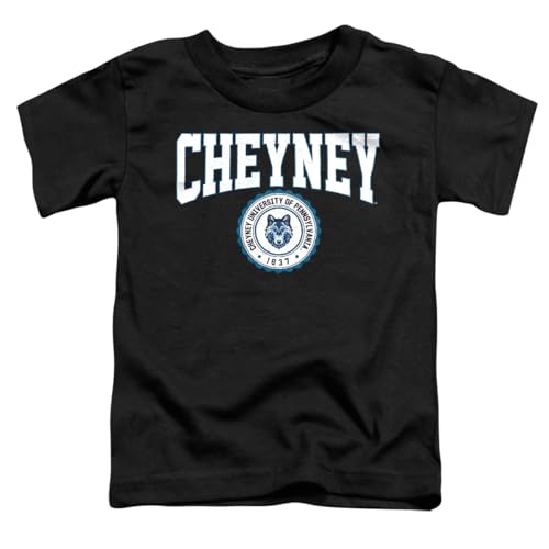 LOGOVISION Cheyney University of Pennsylvania Collegiate Seal Kids T Shirt (3) for Toddler Boys and Girls, Black
