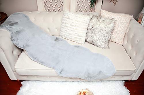 Ultra Soft Faux Rabbit Fur Area Rugs For Living Room Couch Pad Fuzzy Area Rug Fluffy Bedside Carpet Mat For Bedroom Floor Sofa Living Room Rugs 2 X 6 Ft,Grey Rug #TOP4