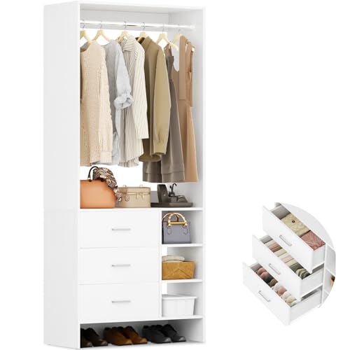 Aheaplus 2.5FT Closet System with Drawers