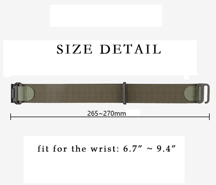 Miniatura 6 de Correa de reloj de nailon de 1.024 in para Garmin Fenix 7X  Fenix 6X  Fenix 5X  Enduro 2, cierre de velcro con cierre de acero inoxidable para
