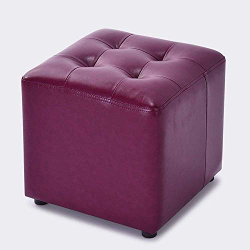 Table Basse Pouf Simili Cuir Violet Haut de Gamme Repose-Pieds - 2