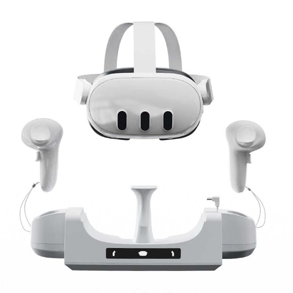 Base de carga VR para Meta/Oculus Quest 3 Soporte de carga para auriculares VR para controladores Oculus Quest 3 Estación de carga con luz indicadora Soporte de carga para Quest 3
