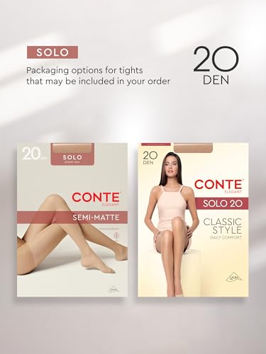 Image of Conte Tights Classic Sheer Semi-Matte Pantyhose Solo 20 Den