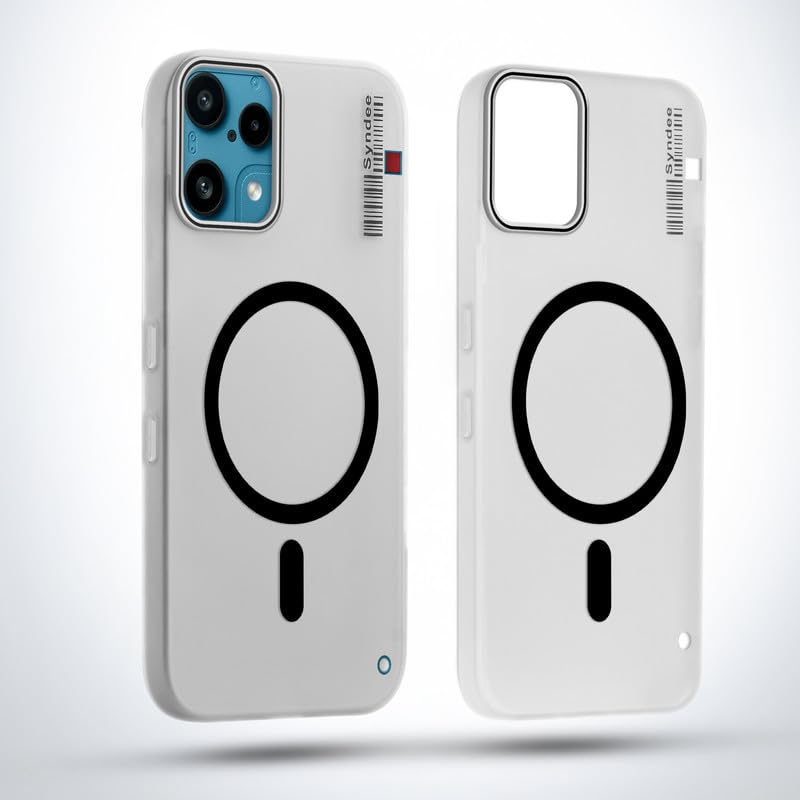 Image of Mr. Case Back Cover for Nothing Phone 3A Lite 5G Elegant Frosted White Translucent Back Only Compatible with Wireless Magnetic Accessories | Anti-Scratch Shockproof Phone Case - Black
