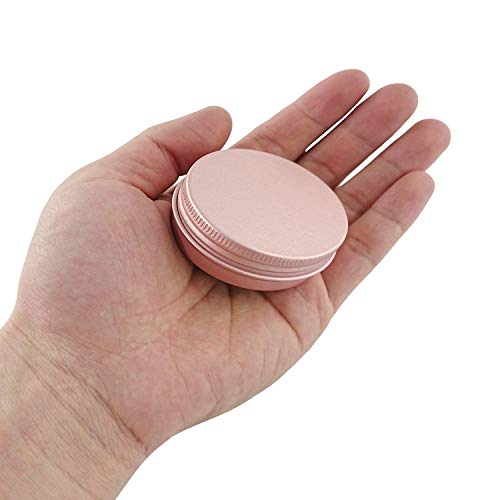 1 Ounce Aluminum Tin Jar Refillable Containers 30Ml Aluminum Screw Lid Round Tin Container Bottle For Cosmetic, Lip Balm, Cream, 20 Pcs Rose Gold #TOP3