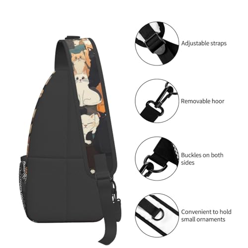 Image of Crossbody Bag Cats-Familiy Sling Bag Backpack Chest Bags Shoulder Bag for Women Men