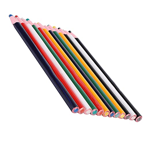 Akozon Crayons de Marquage de Tissu Colorés 12 Pièces-crayons de Cire de Marquage de Vêtements Décollables pour la Couture et la Couture, Stylos à Craie écologiques pour Surfaces Lisses