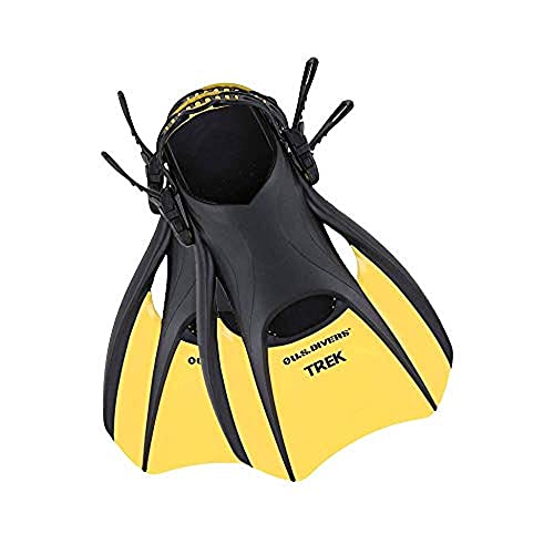 U.S Divers Trek Fin - Compact Snorkel Fins for Travel, Yellow, Medium (Men's 7-10, Women's 8.5-11.5)