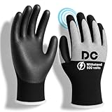 DongChu Insulated Electrician Gloves 500V Touch-Screen Voltage/Flame Retardant Work Gloves, Electrical Rubber Non-slip Texture Design for Electricians Prevent Shock (Large)