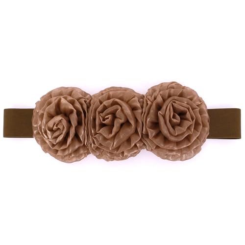 jascaela Women's Flower Wide Waist Belt Stretch Cinch Waistband Elegant Belt for Dress