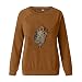 Pullover Damen Tier Drucken Teenager MäDchen Sweatshirt Mit Eulen Muster Langarmshirt Herbst Winter Rundhals Langarm Shirts Pulli Bluse Tops Jumper Owl Print Sweater Oberteile