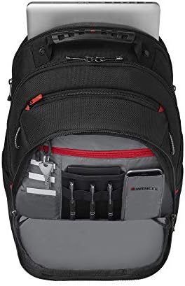 Wenger 600631 LEGACY 16 Inch Laptop Backpack, Airport-Friendly Backpack with Case-Stabilising Platform in Black {21 Litre}