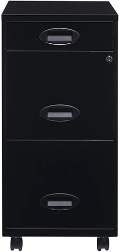 Miniatura 10 de Pemberly Row Archivador de metal móvil de 3 cajones de profundidad de 18 pulgadas azul marino