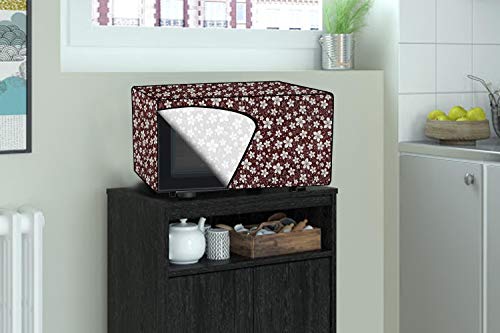 Image of Stylista Microwave Oven Cover for LG 20 L Solo MS2043DB Floral Pattern Brown