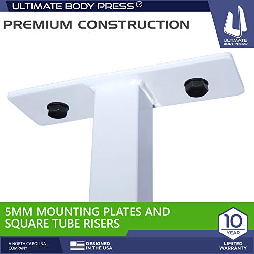 Ultimate Body Press Ceiling Mount Pull Up Bar For 8 Foot Ceilings, Steel Through-Bolted 48” Straight Bar With 14” Risers, Fits 16”And 24” Joist Spacing, Max 450Lbs, Usa Designed And Backed #TOP4