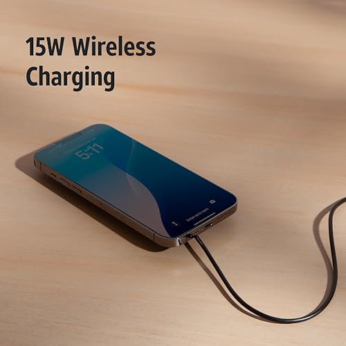 Image of AT&T Magnetic Wireless Charging Pad with Built-in Ring Stand - 15W Fast Charging, USB-C PD Input, Case-Friendly Magnetic Design - Ideal for Desk, Travel, and Nightstand Use - Black