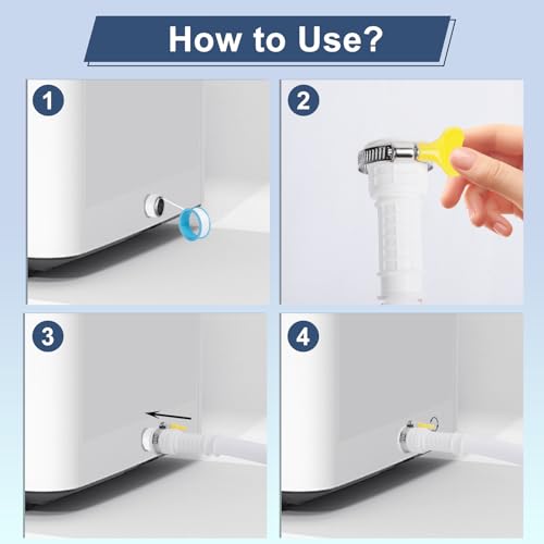 Universal Dehumidifier Drain Hose 6.6 Feet Air Conditioner Hose with Cut-Table Rubber Adapter Connect Clamp and Teflon Tape, Drain Pipe for Dehumidifiers, Air Conditioners - Thumbnail 4