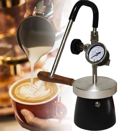 KHZKHC Montalatte Professionale, Macchina per Schiumare Il Latte a Vapore Bollente a 4 Bar per Esterni, con Ugello a 3 Fori da 0,8 Mm E Angolazione Regolabile, per Preparare La Schiuma di Latte