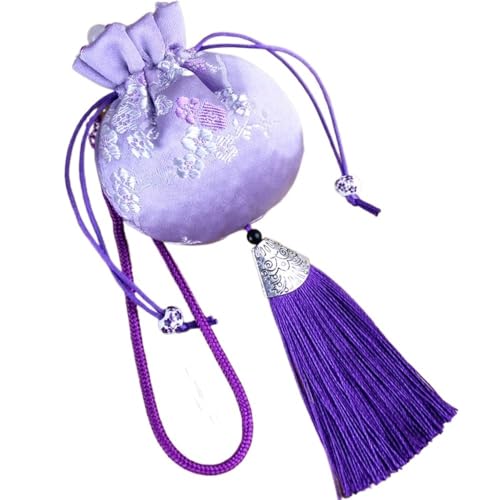 Bolsa de brocado con diseño étnico HUFFA color morado