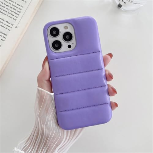 Coque de téléphone de luxe en silicone violette pour iPhone 14 Pro Max