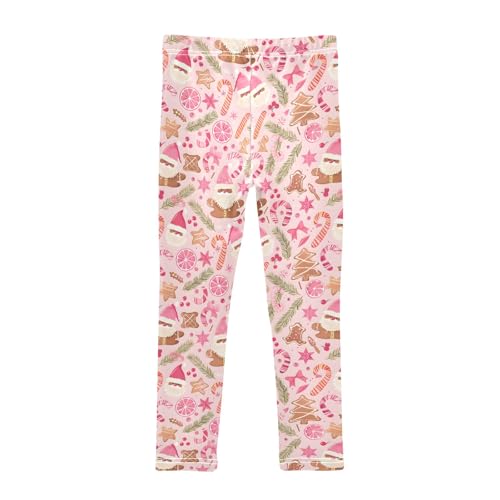 senya Girls Printed Leggings Yoga Pants Pink Coconut Christmas for Kids in 4t to 10 Years, 4T2